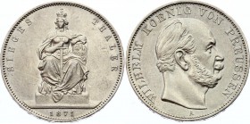 German States Prussia Thaler 1871
KM# 500; Silver; "Siegestaler"; Wilhelm I; XF