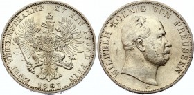 German States Prussia 2 Thaler 1867 С
KM# 496; Silver; Wilhelm I; XF-AUNC