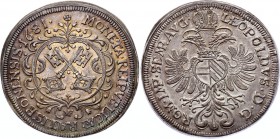 German States Regensburg - Reichsstadt Thaler 1681 MF
Dav. 5772; Beckenbauer# 6156; Silver 29,02g.; As: Town sign with crossed keys in richly decorat...