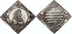 German States Saxony Thaler Klippe 1678
KM# 561; Silver 23.06g 41mm; Johann Georg II; Shooting Festival