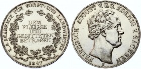 German States Saxony 2 Thaler 1847 F RARE
Dav. 995; Kahnt# 456; Thun# 324; Silver; Friedrich August II; 1847 association duplicate taler FOLLOWING pr...