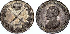 German States Saxe-Coburg-Gotha Kronenthaler 1827
Dav. 817, Kahnt 486; Thun 357; Ernst I., 1826-1844. Very beautiful coin with dark green patina. Sil...