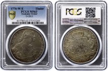 German States Teutonic Order Thaler 1776 W E PCGS MS63
Dav. 2813; Charles Alexandre de Lorraine, 1761-1780. Wertheim Mint. Silver, UNC. PCGS MS63. Ve...