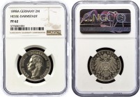 Germany - Empire Hessen 2 Mark 1898 A PROOF NGC PF62
KM# 368; J# 72; Ernst Ludwig. Silver, Proof. PP.
