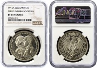 Germany - Empire Mecklenburg-Schwerin 3 Mark 1915 A PROOF NGC PF63+
KM# 340; J# 88; Friedrich Franz IV; 100 Years as Grand Duchy. Silver; Proof. Meck...