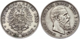 Germany - Empire Prussia 2 Mark 1888 A
KM# 510, J. 98; Friedrich III. Silver, AUNC. Preussen 2 Mark 1888 A.