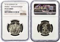 Germany - Empire Prussia 2 Mark 1913 A PROOF NGC PF63
KM# 532; J# 109; Friedrich II; 100th Anniversary - Victory over Napoleon at Leipzig. Silver; Pr...