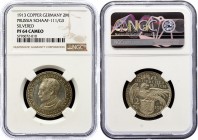 Germany - Empire Prussia 2 Mark 1913 PROOF NGC PF64
X# 2b; Wilhelm II; Karl Goetz Issue. Silver Plated Copper; Proof. PP.