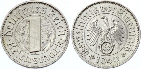 Germany - Third Reich 1 Reichsmark 1940 A
KM# Pn384; Silver; Pattern; UNC.