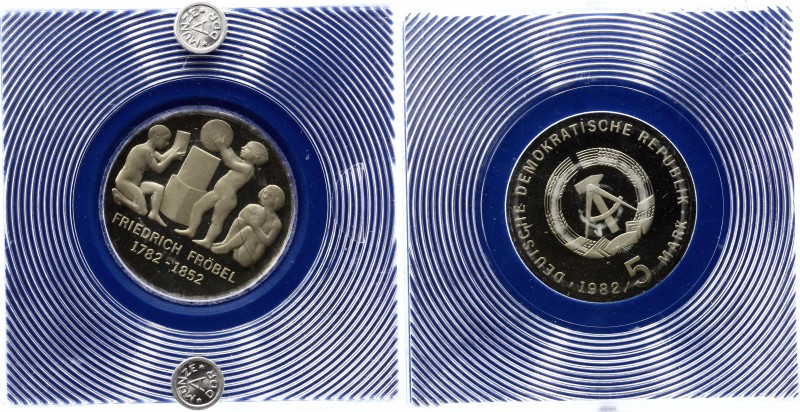 Germany DDR 5 Mark 1982 PROOF
KM# 84, J. 1584; 200th Anniversary of Birth of Fr...