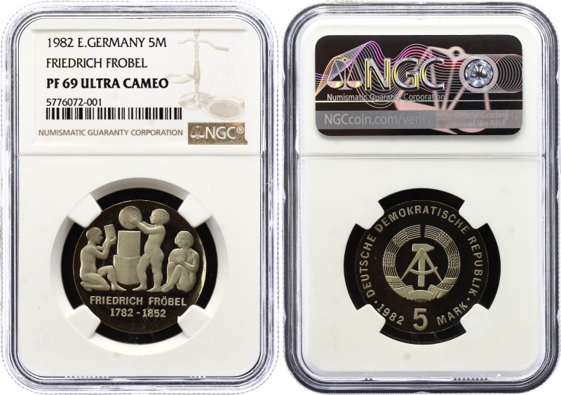 Germany DDR 5 Mark 1982 PROOF NGC PF69 ULTRA
KM# 84; 200th Anniversary - Birth ...