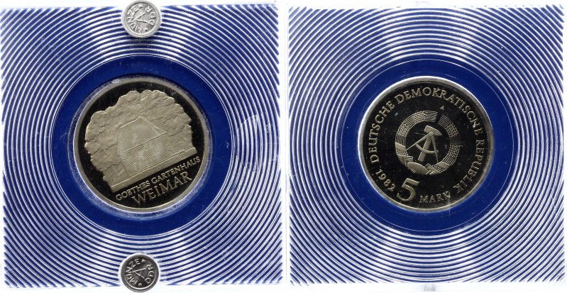Germany DDR 5 Mark 1982 PROOF
KM# 85, J. 1585; 150th anniversary of the death o...