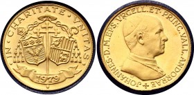 Andorra Sobirana 1979
Fr. 2; Latin legend. Mintage 1500. Gold (.900), 8g. In original package.