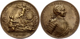 Bohemia Medal "Victory of Prussian over the Austrian Army in Seven Years' War at Prague" 1757 Rare!
Bronze 40.60g 48mm; Frederick II; Rare Medal in E...