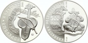 Kazakhstan 500 Tenge 2001
KM# 66; Silver Proof; Applied Arts Series - Narkobyz Instrument; With Original Box & Certificate