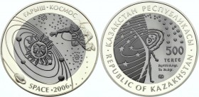 Kazakhstan 500 Tenge 2006
KM# 199; Bimetallic: Tantalum Center in Silver (.925) Ring 41.4g 38.61mm; With Original Box & VIP Certificate # 0034; Space...