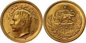 Iran 2-1/2 Pahlavi 1962 (SH1340)
KM# 1162; Gold 20,31g.; Mintage 2788 pieces; UNC