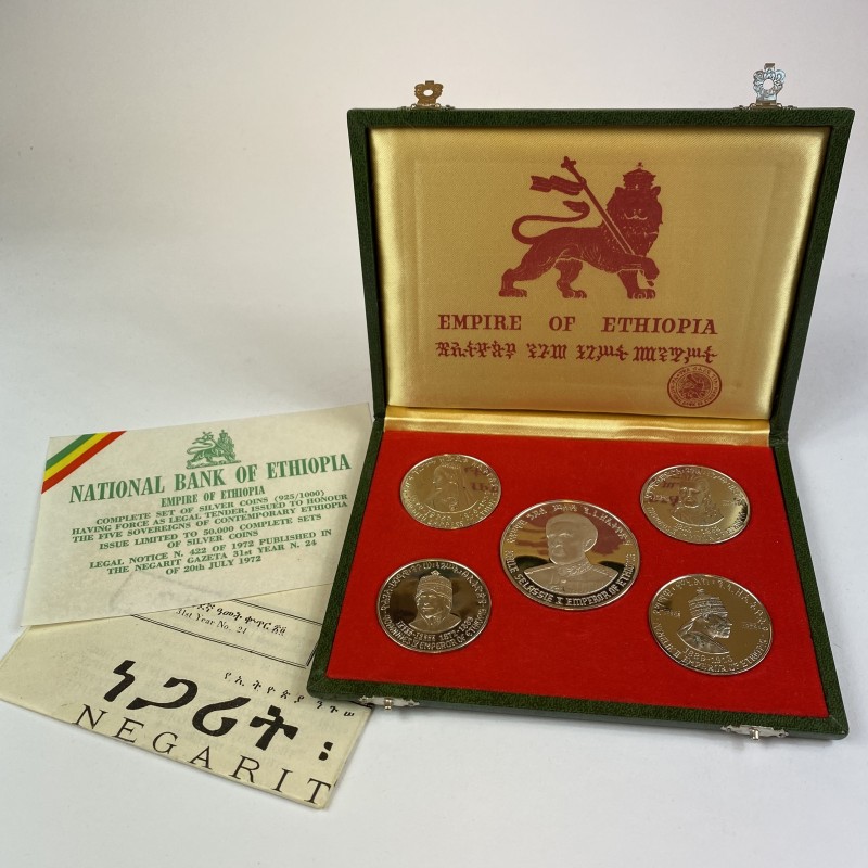 Ethiopia Official Annual Silver Proof Coin Set 1972 RARE
KM# PS6; Silver; With ...