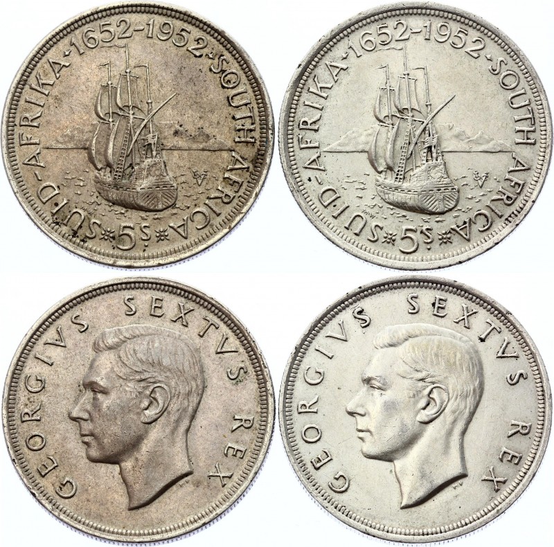 South Africa Lot of 5 Shillings 1952
KM# 41; Silver; George VI; Cape Town Anniv...