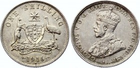 Australia 1 Shilling 1916 M
KM# 26; Silver; George V; XF+