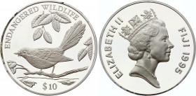 Fiji 10 Dollars 1995
KM# 74; Silver Proof; Endangered Wildlife