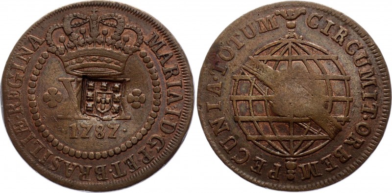 Brazil 40 on 20 Reis 1787 (1809)
KM# 283.2; High Crown; João Prince Regent; AUN...