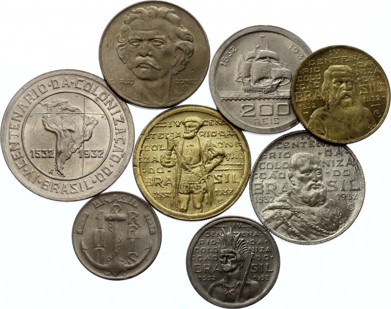 Brazil Set of 8 Coins 1932 & 1937
Various Denominations & Motives; UNC