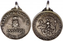 Brazil Medal "Foundation of the City of Vitória 400 Years" 1951
Obv: Brasão da cidade e legenda: TRABALHA E CONFIA / COMPETIÇÃO DESPORTIVA / 1551-195...