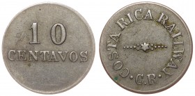 Costa Rica Token San Jose Railway 10 Centavos 1900 th
Cu-Ni 20mm; Used for Сalculations with Workers of the Railway; Rare Token; VF/XF