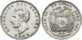 Ecuador 1 Sucre 1889
KM# 53.1; Silver; XF
