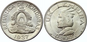 Honduras 1 Lempira 1937
KM# 75; Silver; UNC with Mint Luster