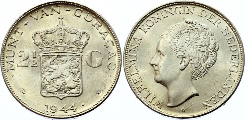 Netherlands Antilles Curaçao 2-1/2 Gulden 1944
KM# 46; Silver; UNC with Full Mi...