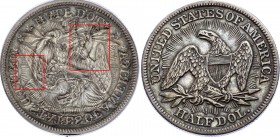 United States Half Dollar 1853 Extremely Rare Error for this Coin! (See the Pictures)
KM# 79; Silver; "Seated Liberty Half Dollar" with date arrows, ...