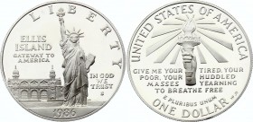United States 1 Dollar 1986 S
KM# 214; Silver Proof; Statue of Liberty on Ellis Island