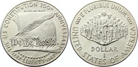 United States 1 Dollar 1987 P
KM# 220; Silver; 200th Anniversary of the Constitution; UNC
