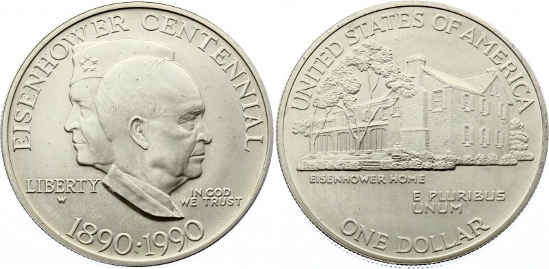 United States 1 Dollar 1990 W
KM# 227; Silver; Eisenhower Centennial; UNC