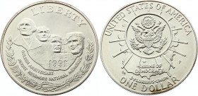United States 1 Dollar 1991 P
KM# 229; Silver; Mount Rushmore National Memorial; UNC