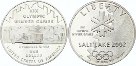 United States 1 Dollar 2002
KM# 336; Silver Proof; 2002 Olympic Winter Games in Salt Lake City; With Original Box