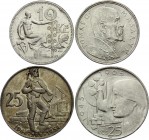 Czechoslovakia Lot of 4 Coins 1928 - 1965
Silver; Various Dates, Denominations & Motives; XF-UNC