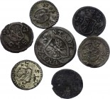 German States Nurnberg Lot of 7 Coins 1736 - 1799
1 & Pfennig 1736 - 1799; Silver