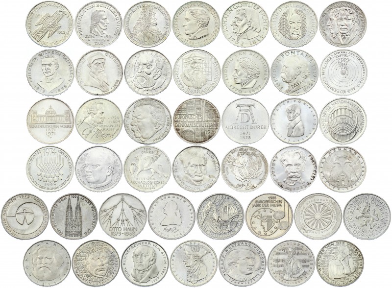 Germany Federal Republic Lot of 28 Coins 5 Mark 1952 - 1986 BRD Deutsche Mark Co...