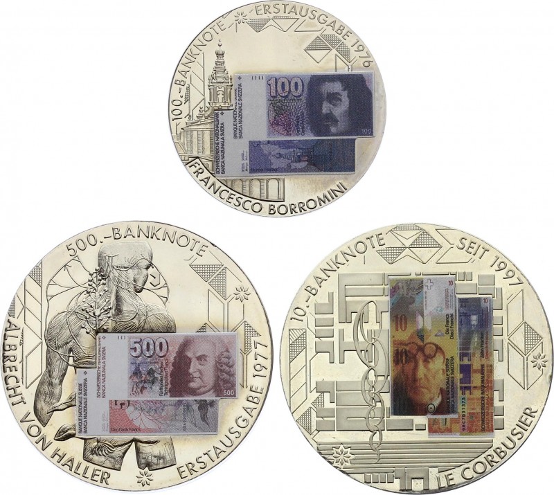 Switzerland Lot of 3 Medals with Banknotes Motives
Two of Three Medals Comes wi...