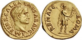 Galba, 68 – 69. Aureus July 68-January 69, AV 7.31 g. IMP SER GALBA CAESAR AVG Laureate head r. Rev. ROMA RENASC Roma, helmeted and in military attire...