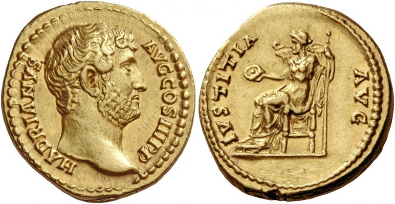 Hadrian, 117 – 138. Aureus 134-138, AV 7.29 g. HADRIANVS – AVG COS III P P Bare ...