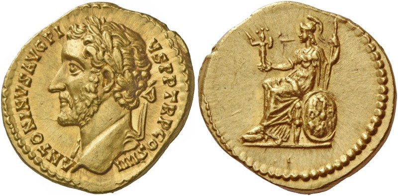Antoninus Pius, 138 – 161. Aureus 145-161, AV 7.17 g. ANTONINVS AVG – PIVS P P T...