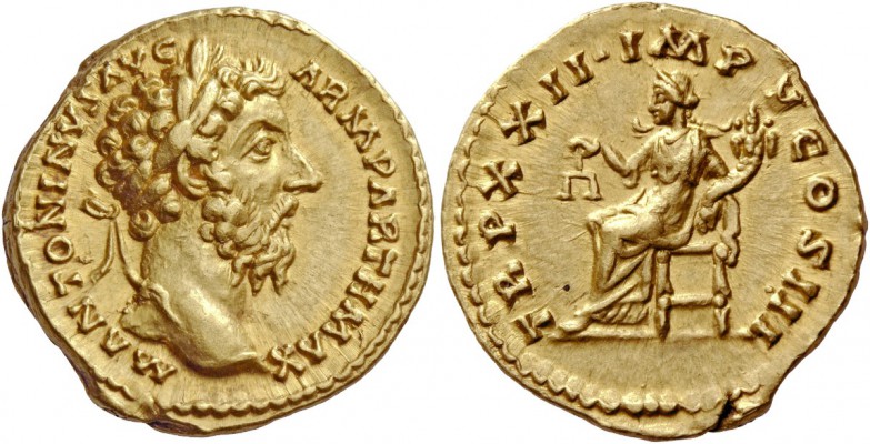 Marcus Aurelius, 161 – 180. Aureus 167-168, AV 7.29 g. M ANTONINVS AVG – ARM PAR...