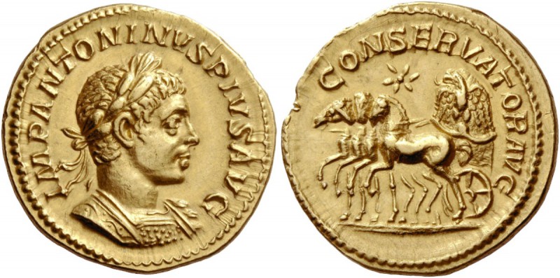 Elagabalus, 218 – 222. Aureus 220, AV 6.70 g. IMP ANTONINVS PIVS AVG Laureate an...