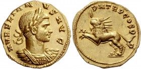 Aurelian, 270 – 275. Aureus, Cyzicus early 272, AV 4.84 g. AVRELIAN – VS AVG Laureate and cuirassed bust r., with slight drapery on l. shoulder. Rev. ...