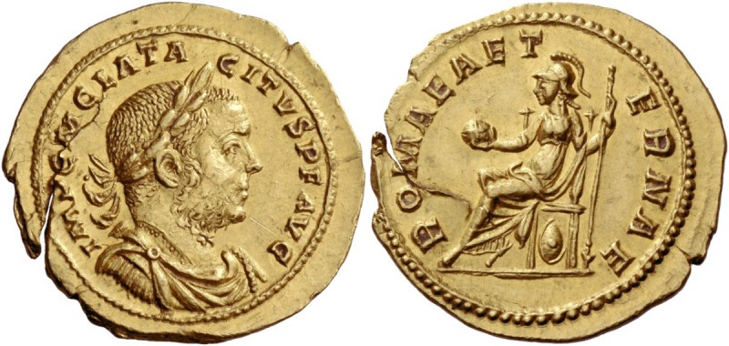 Tacitus, 275 – 276. Aureus, Lugdunum October-December 275, AV 5.03 g. IMP C M CL...