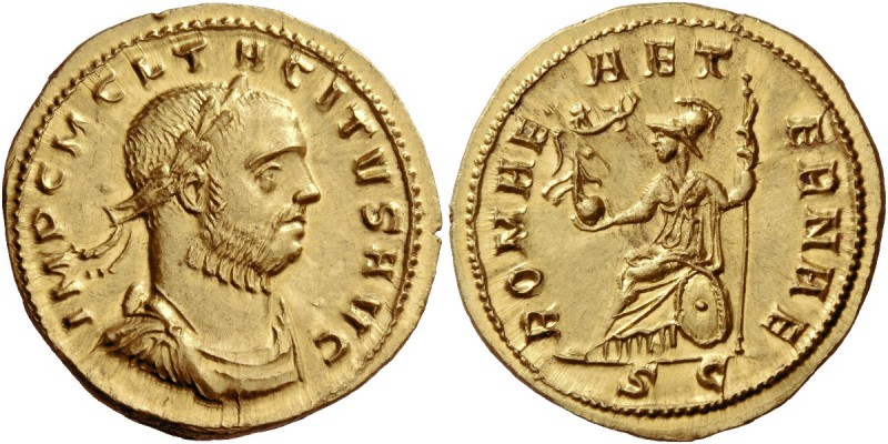 Tacitus, 275 – 276. Aureus, Serdica June 276, AV 5.25 g. IMP C M CL TACITVS AVG ...